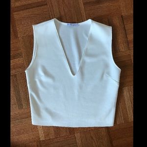 White fashion crop top